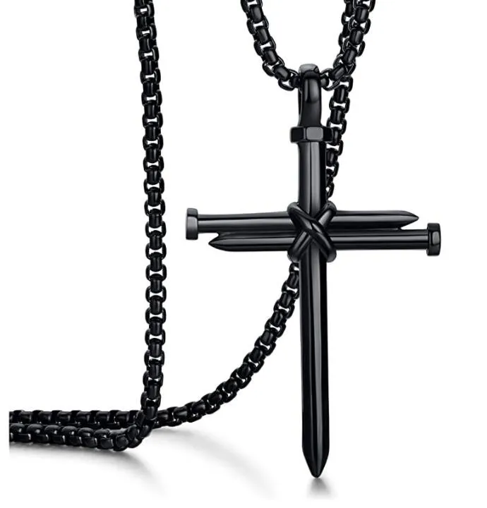 Three Nail Cross Pendant Necklace - Image 4