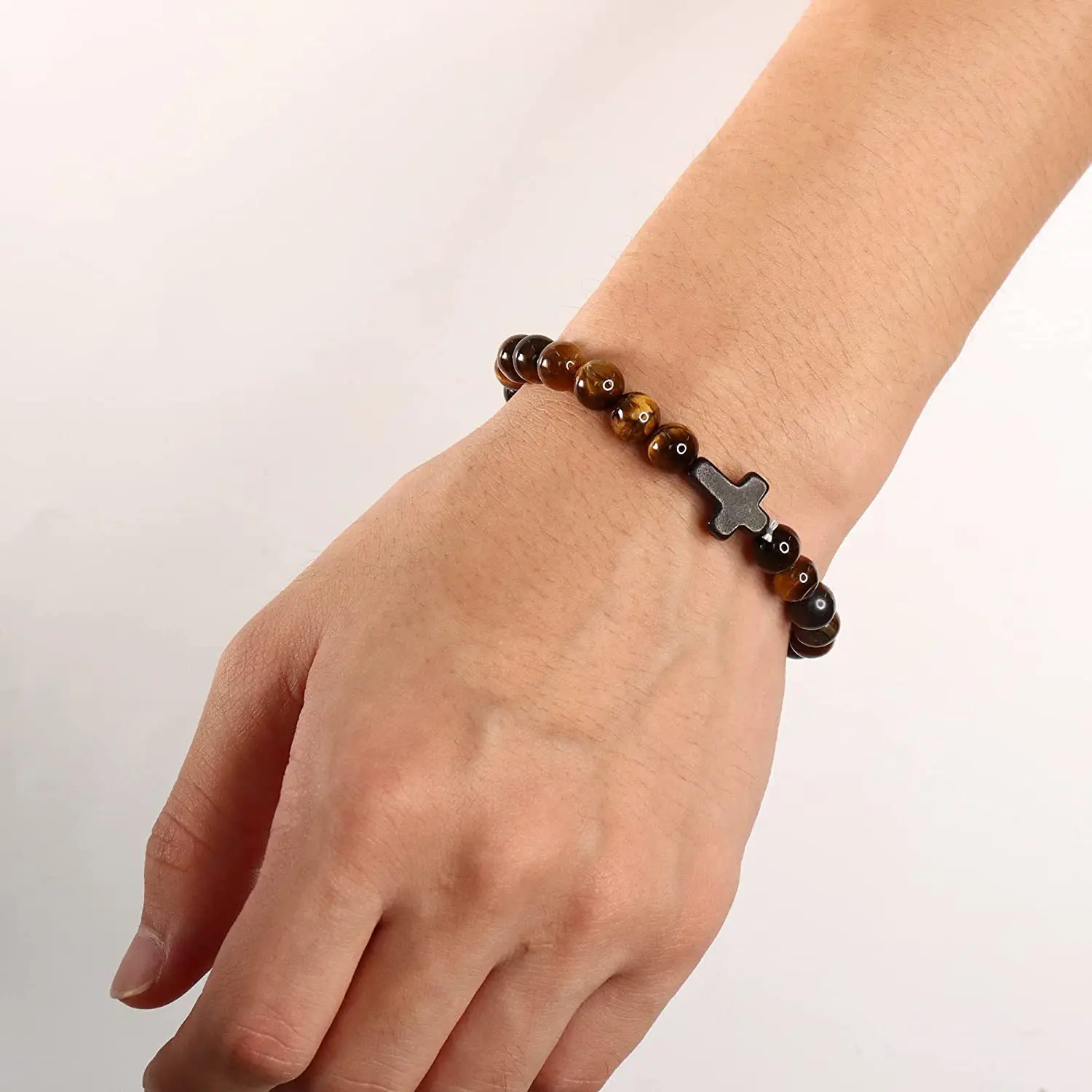 Tiger Eye Cross Bracelet - Image 3