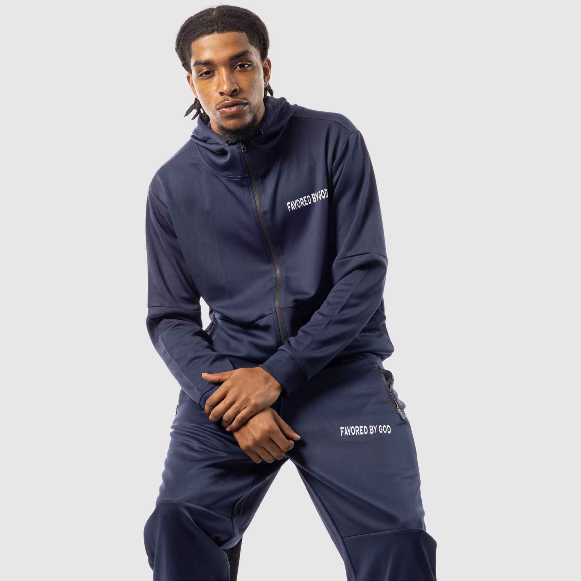 Favored By God Men's Navy Tracksuit - Image 3