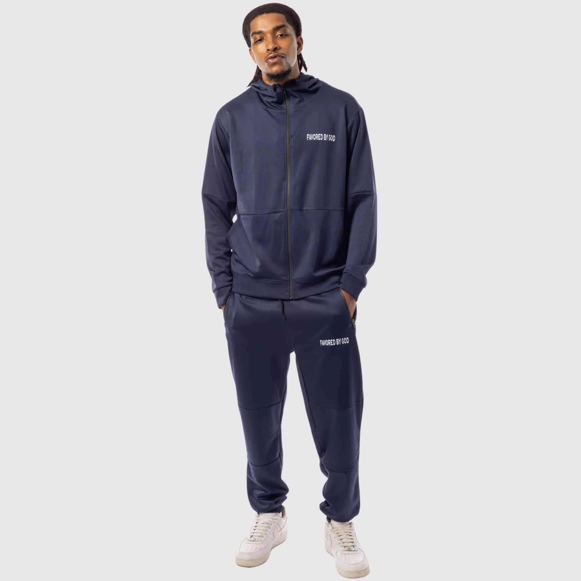 Favored By God Men's Navy Tracksuit - Image 4