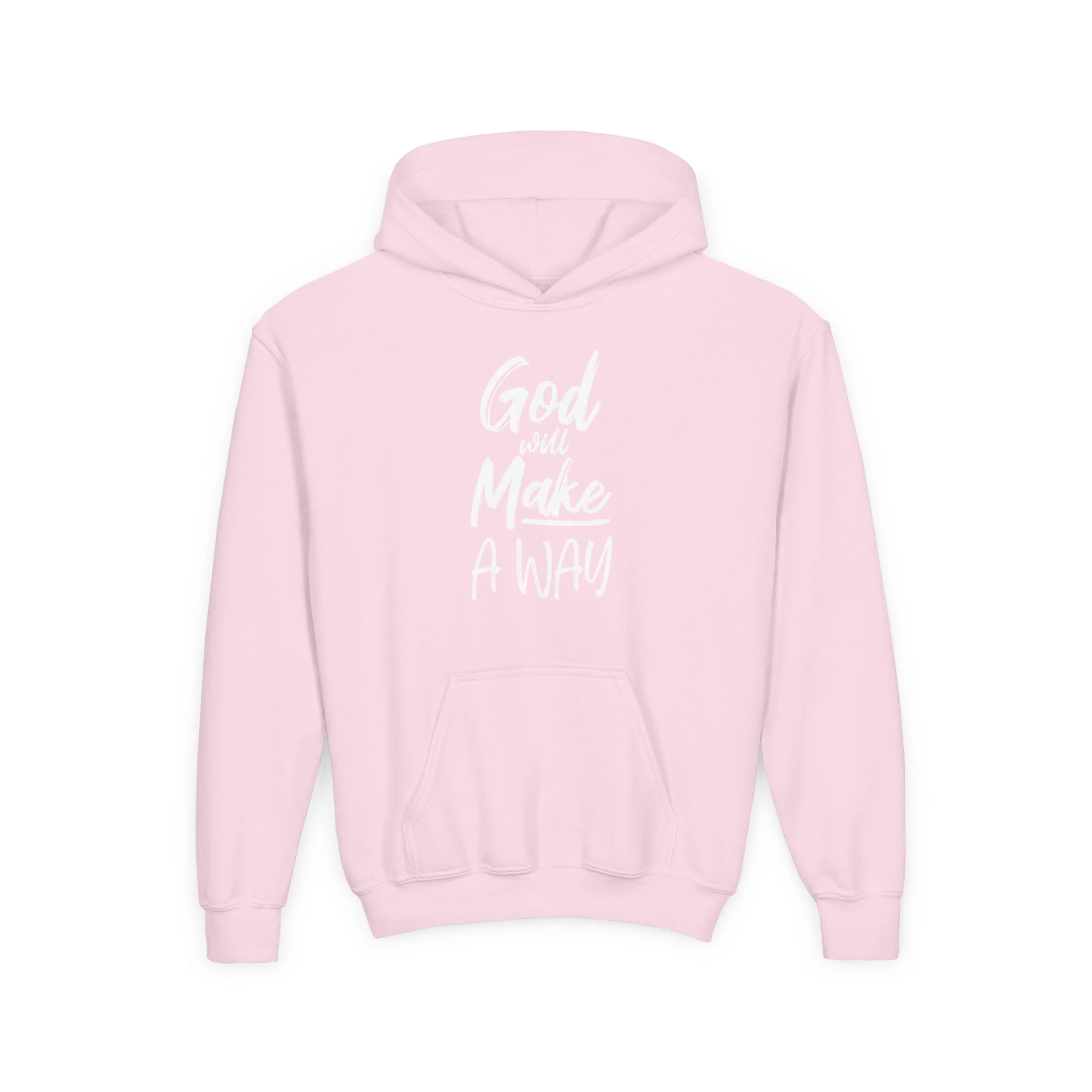 God Will Make A Way Kids Hoodie Light Pink