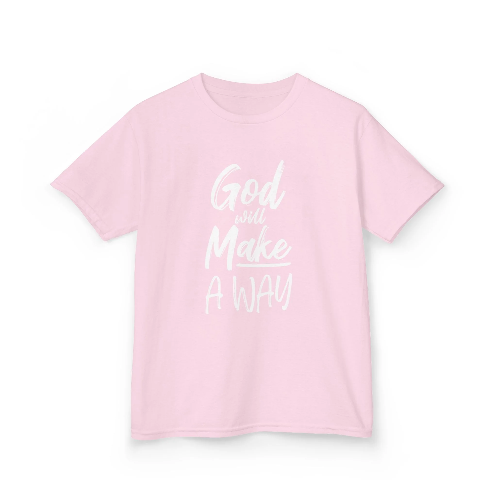 God Will Make A Way Kids Tee Light Pink