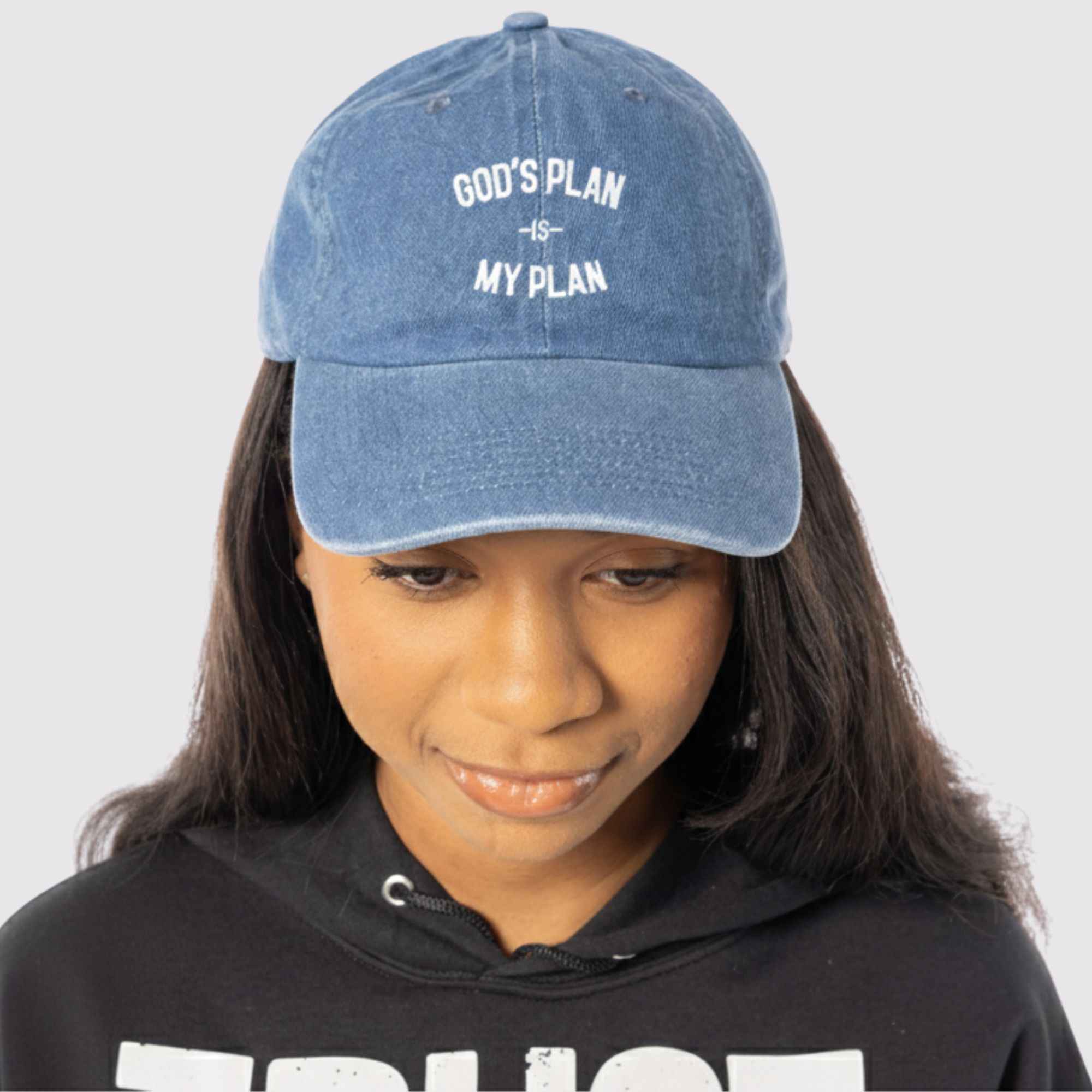 God's Plan My Plan Camo/Denim/Black Dad Hat Bundle - Image 4