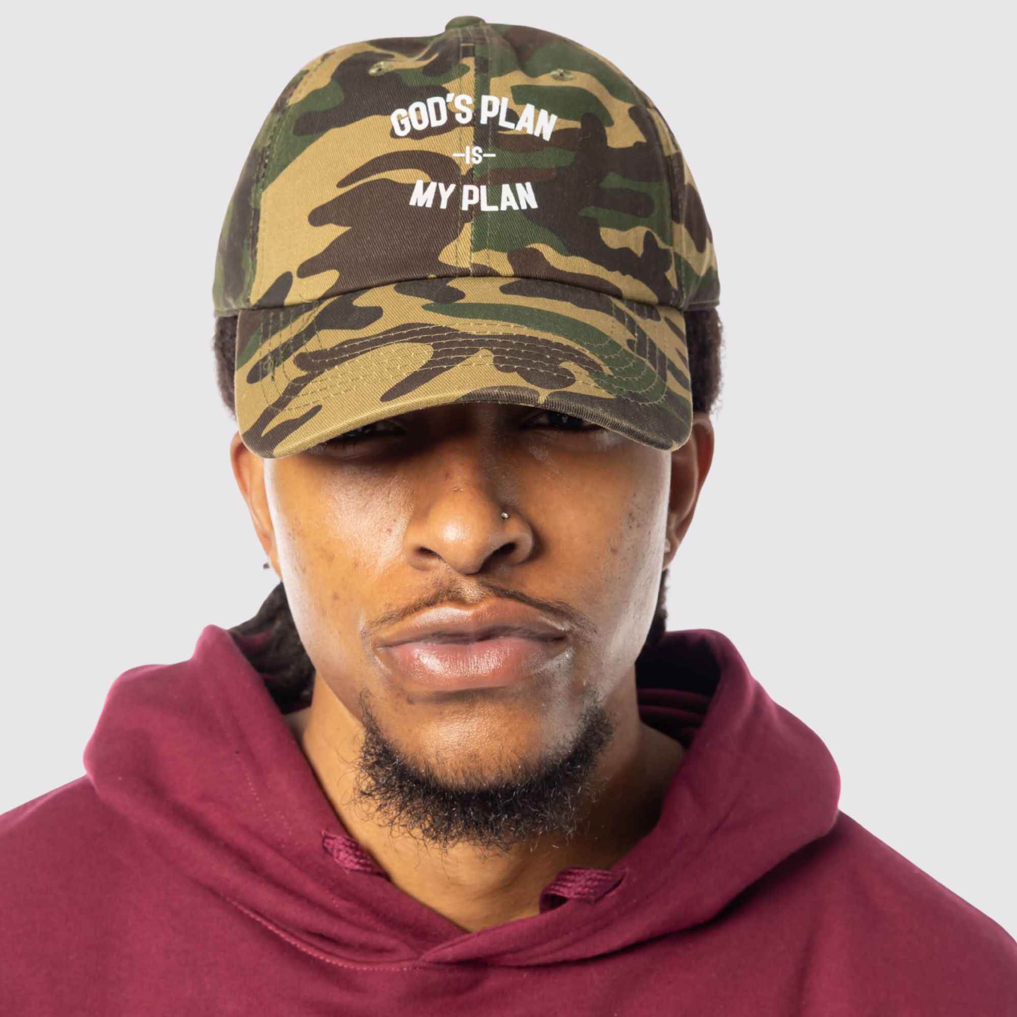 God's Plan My Plan Camo/Denim/Black Dad Hat Bundle - Image 5