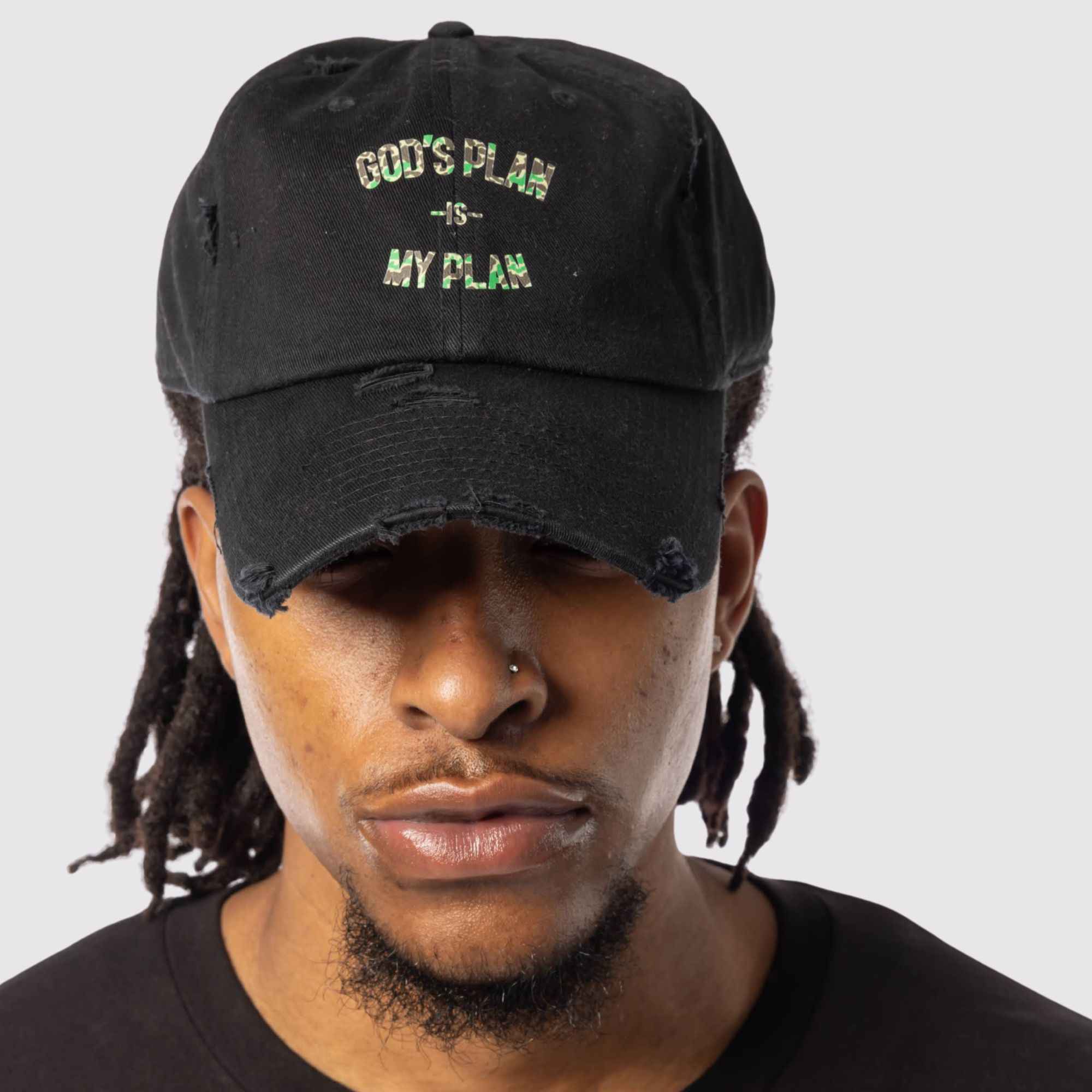 God's Plan My Plan T-Shirt & Hat Bundle Camo - Image 6
