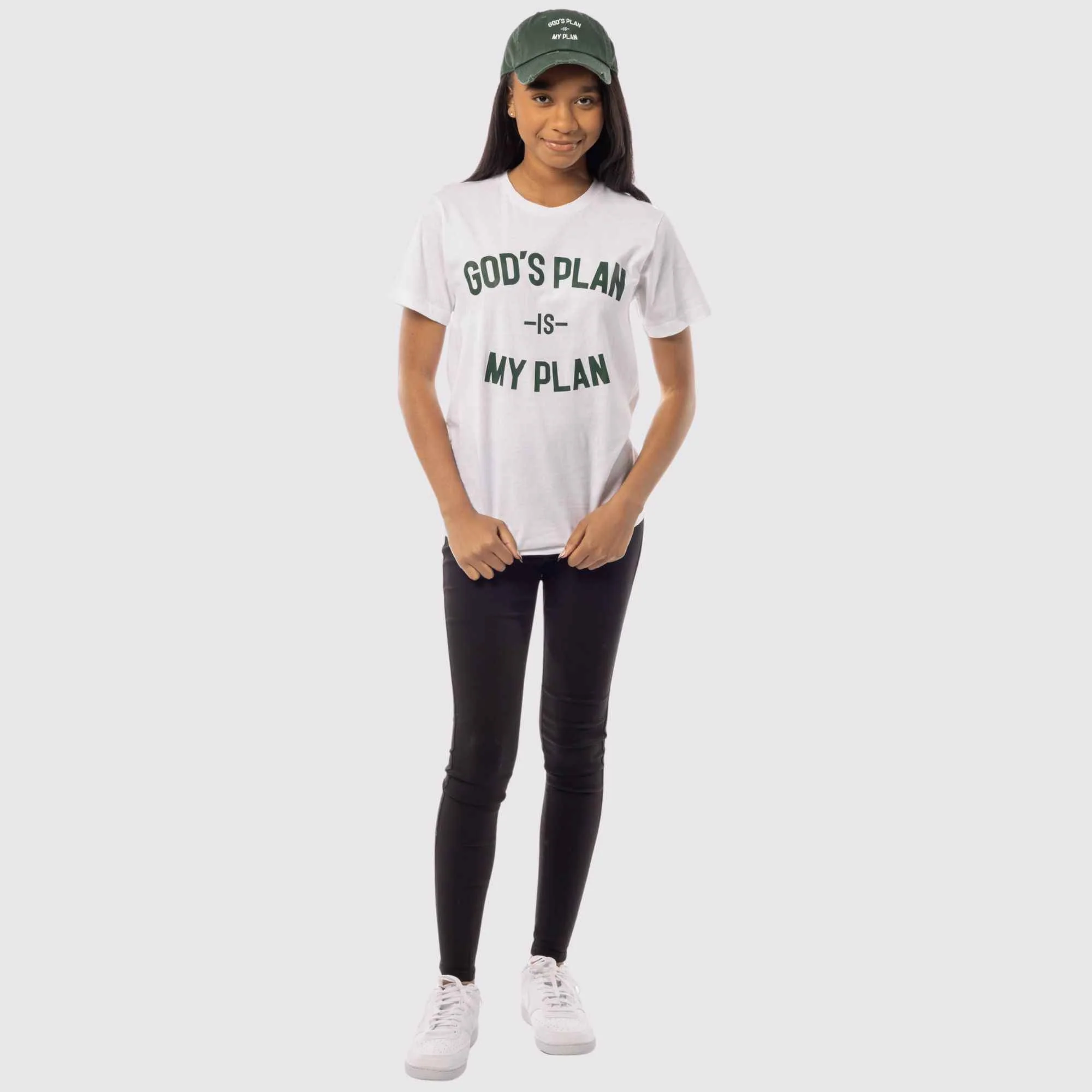 God's Plan My Plan T-Shirt & Hat Bundle Hunter Green - Image 7