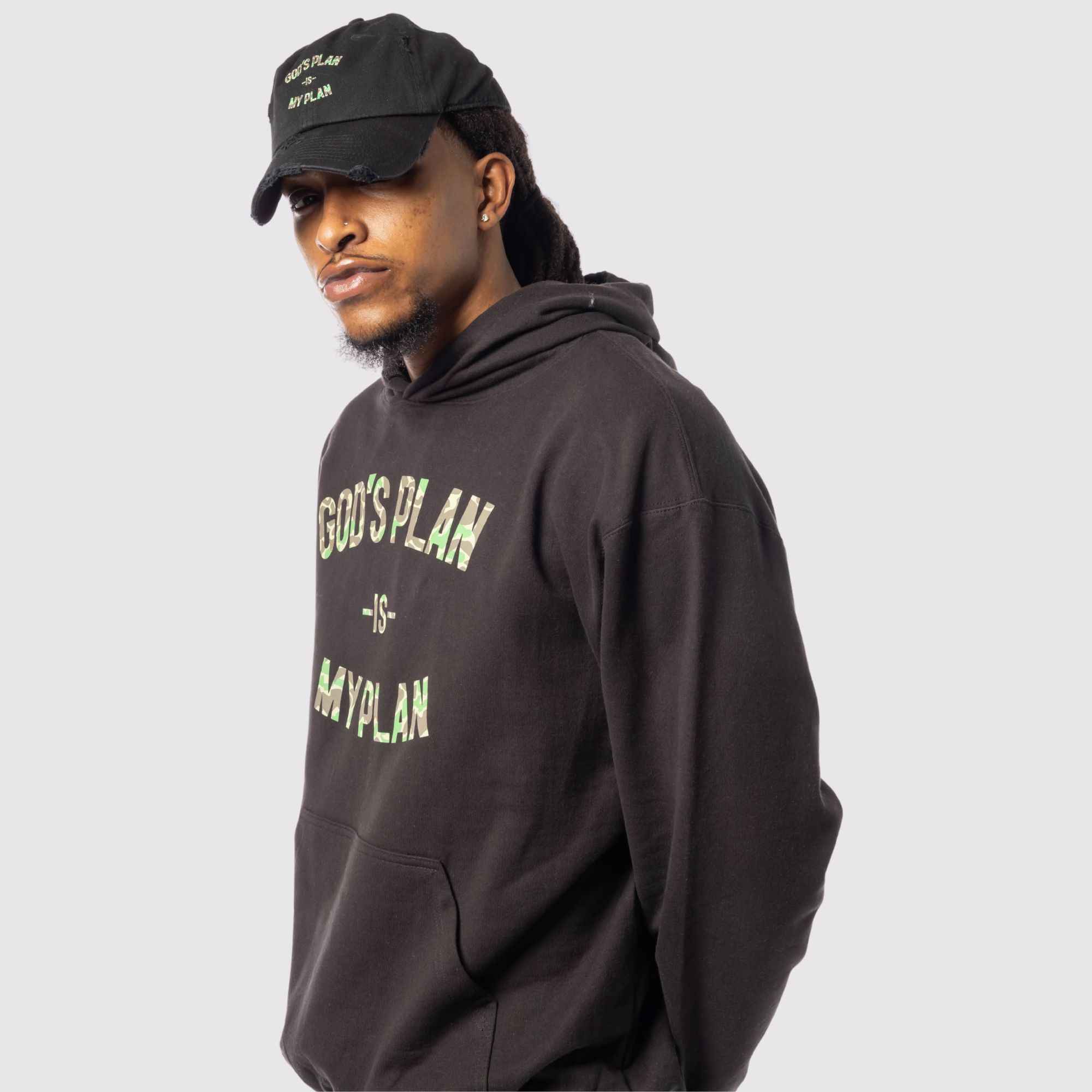 God's Plan My Plan Hoodie & Hat Bundle Camo - Image 6