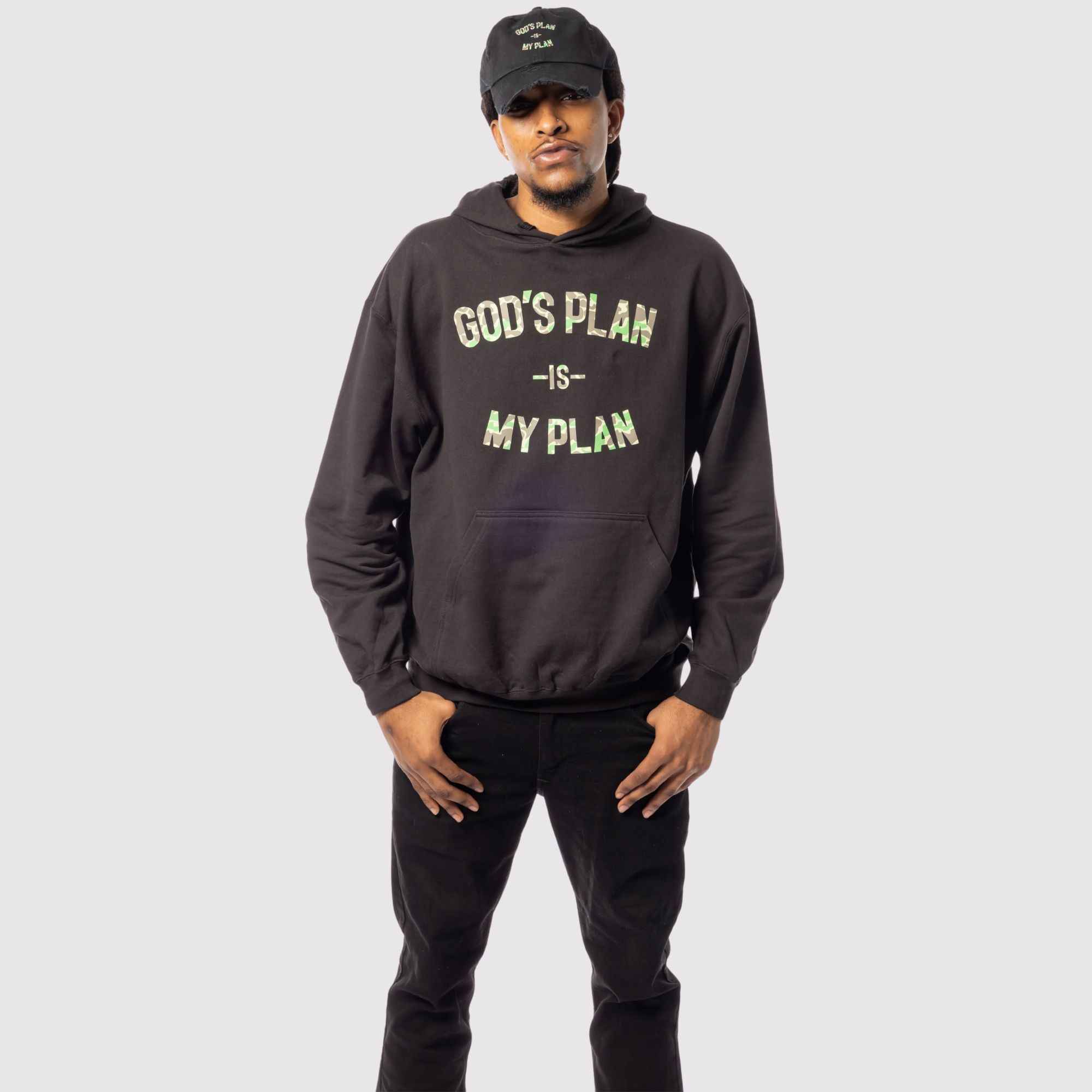 God's Plan My Plan Hoodie & Hat Bundle Camo - Image 7