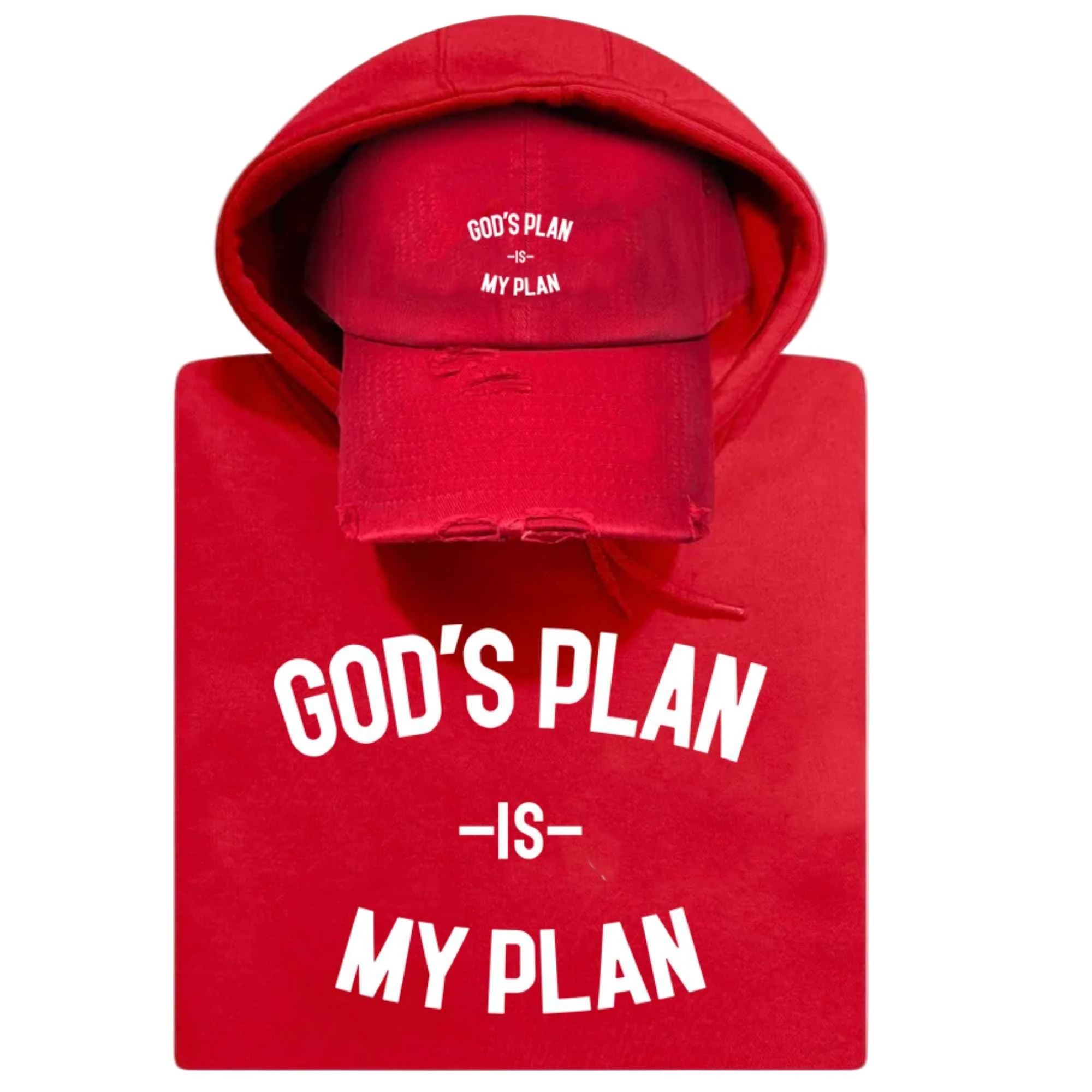God's Plan My Plan Hoodie & Hat Bundle Fire - Image 10