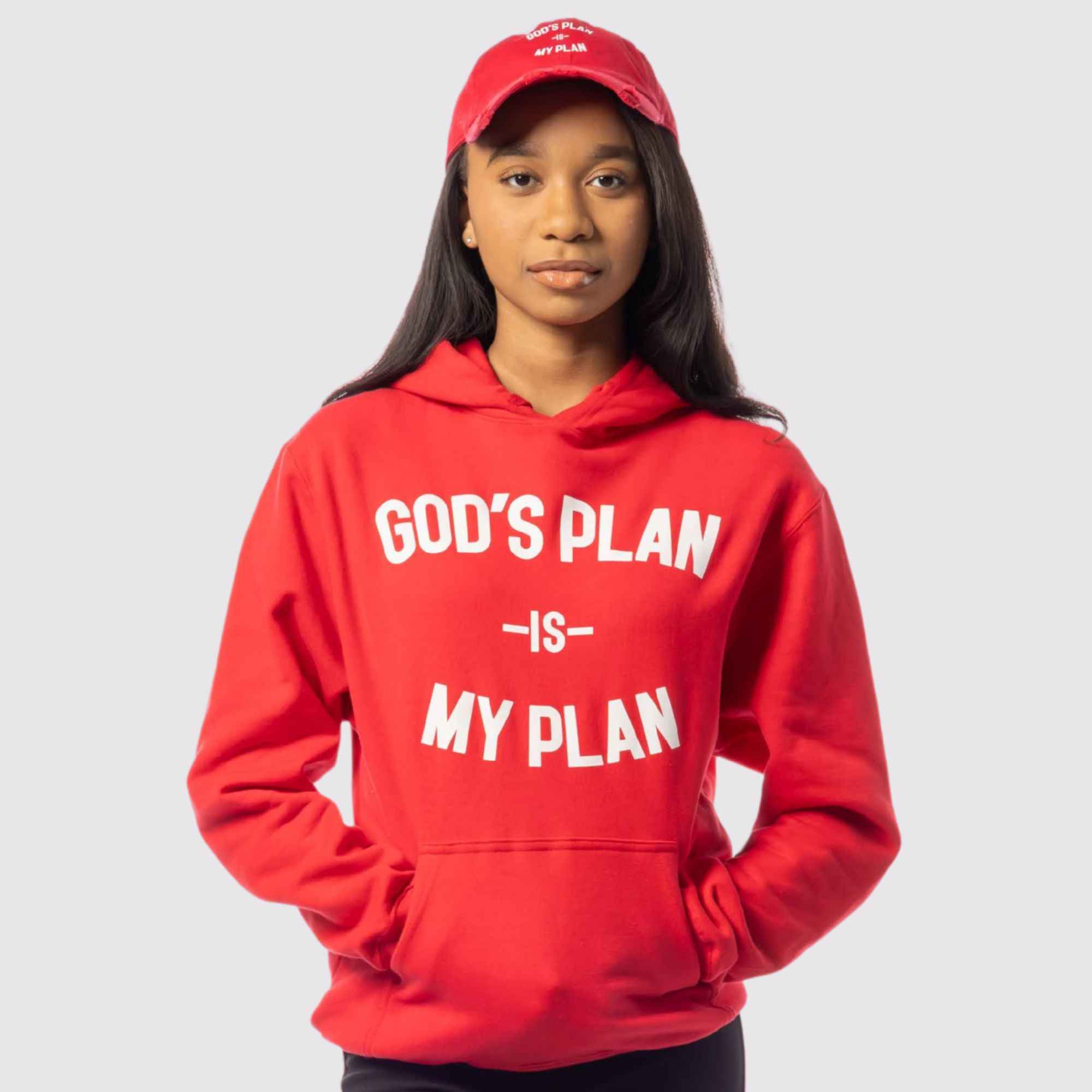 God's Plan My Plan Hoodie & Hat Bundle Fire - Image 3