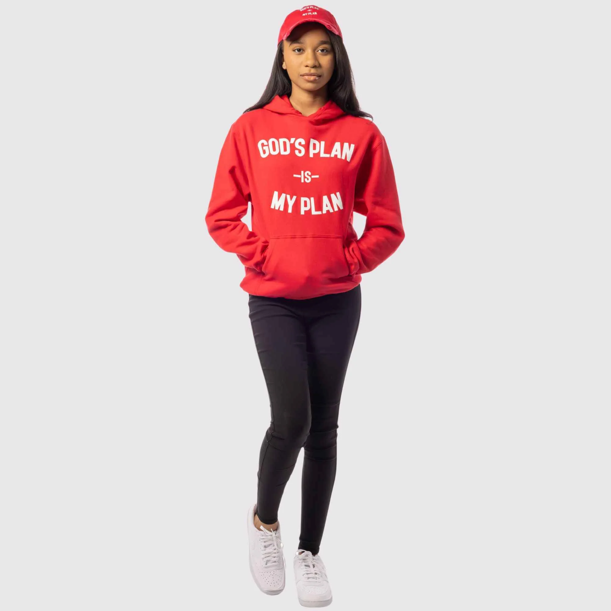 God's Plan My Plan Hoodie & Hat Bundle Fire - Image 4