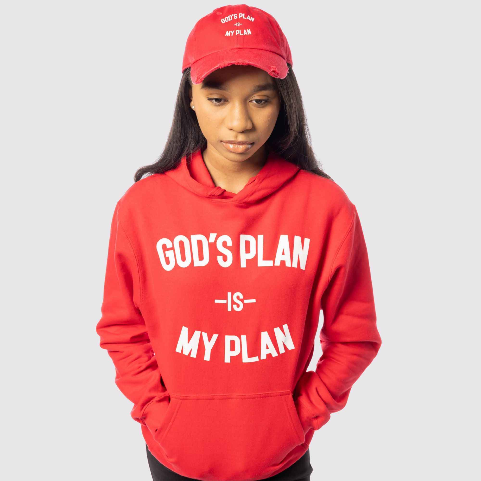 God's Plan My Plan Hoodie & Hat Bundle Fire - Image 5