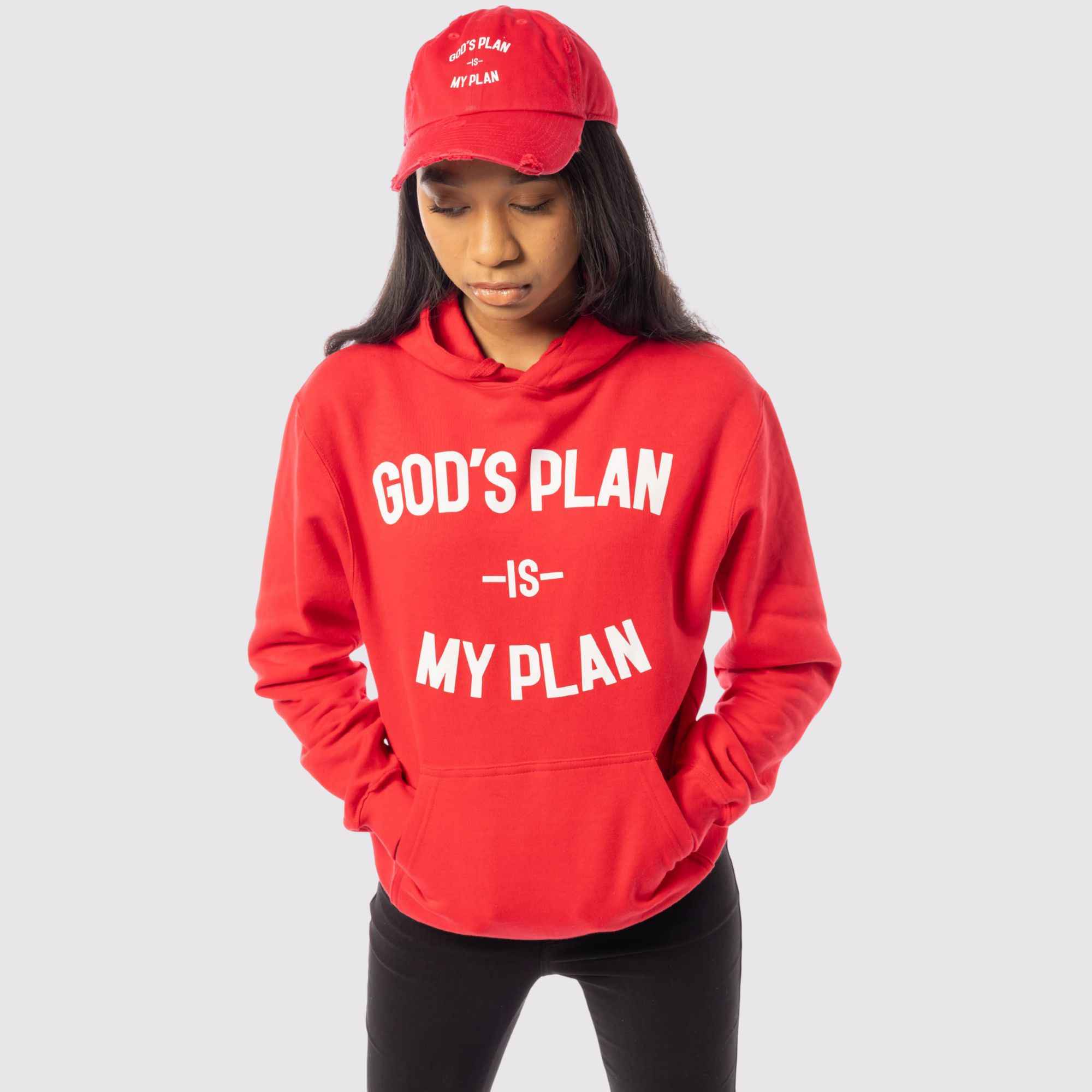 God's Plan My Plan Hoodie & Hat Bundle Fire - Image 7