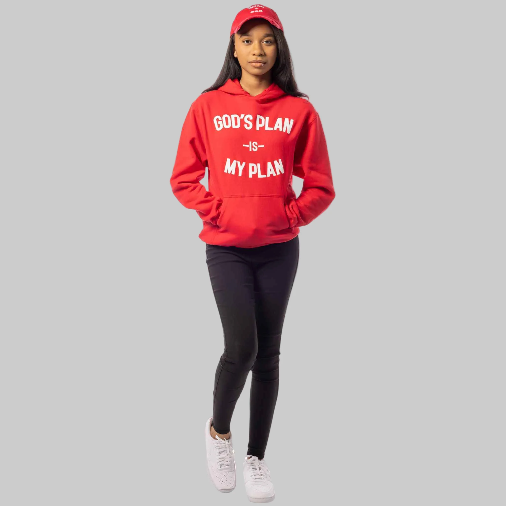 God's Plan My Plan Hoodie & Hat Bundle Fire - Image 8