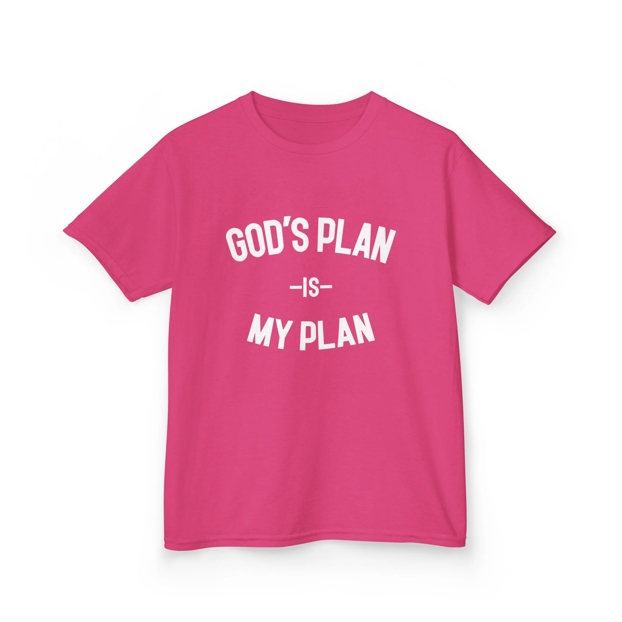 God's Plan My Plan Kids Tee Hot Pink