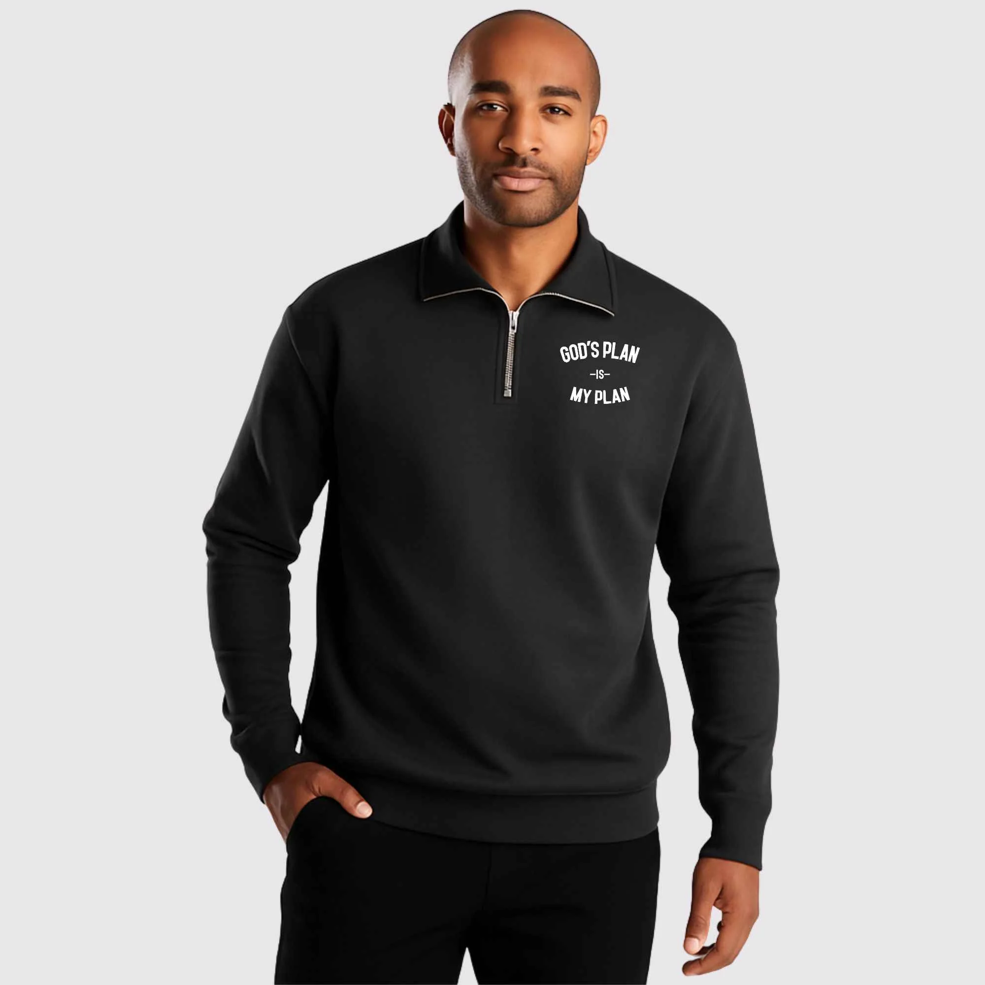 God's Plan My Plan Quarter Zip Pullover - Image 2