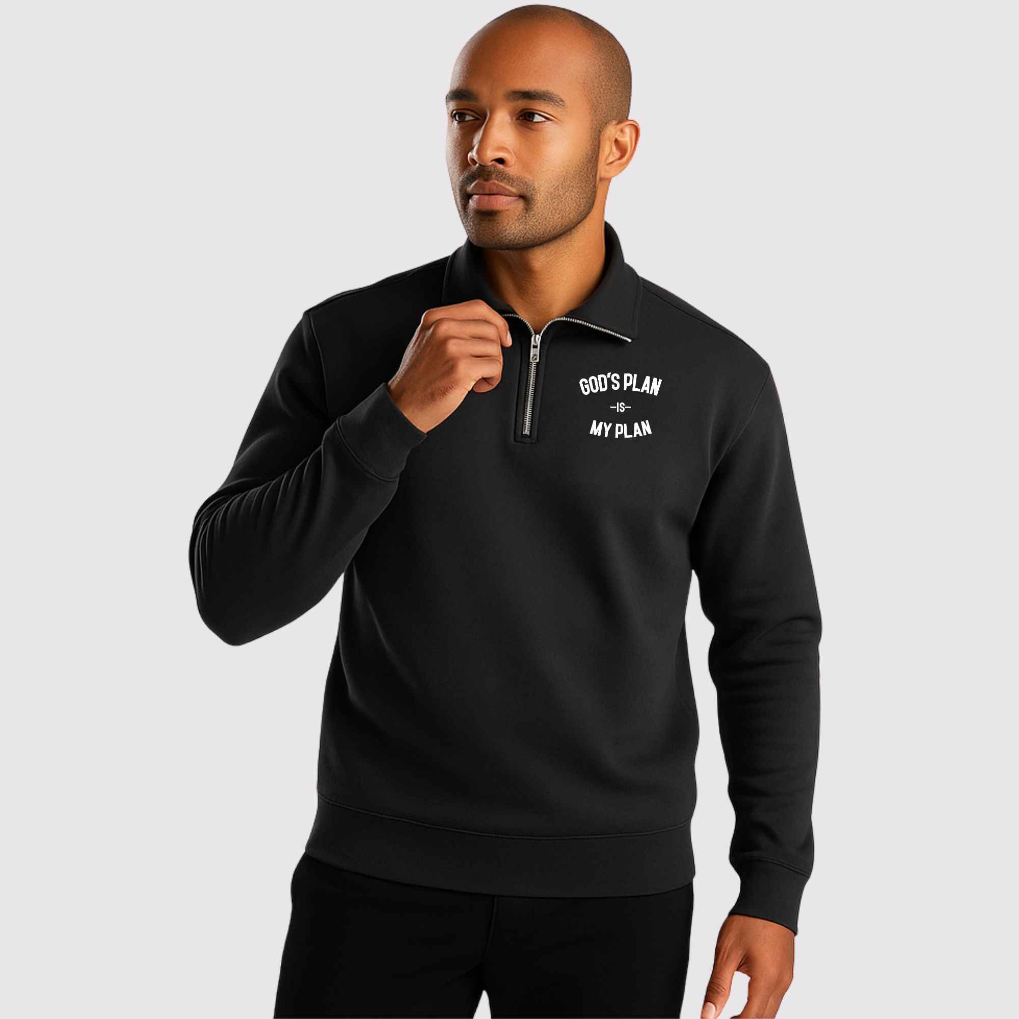 God's Plan My Plan Quarter Zip Pullover - Image 3