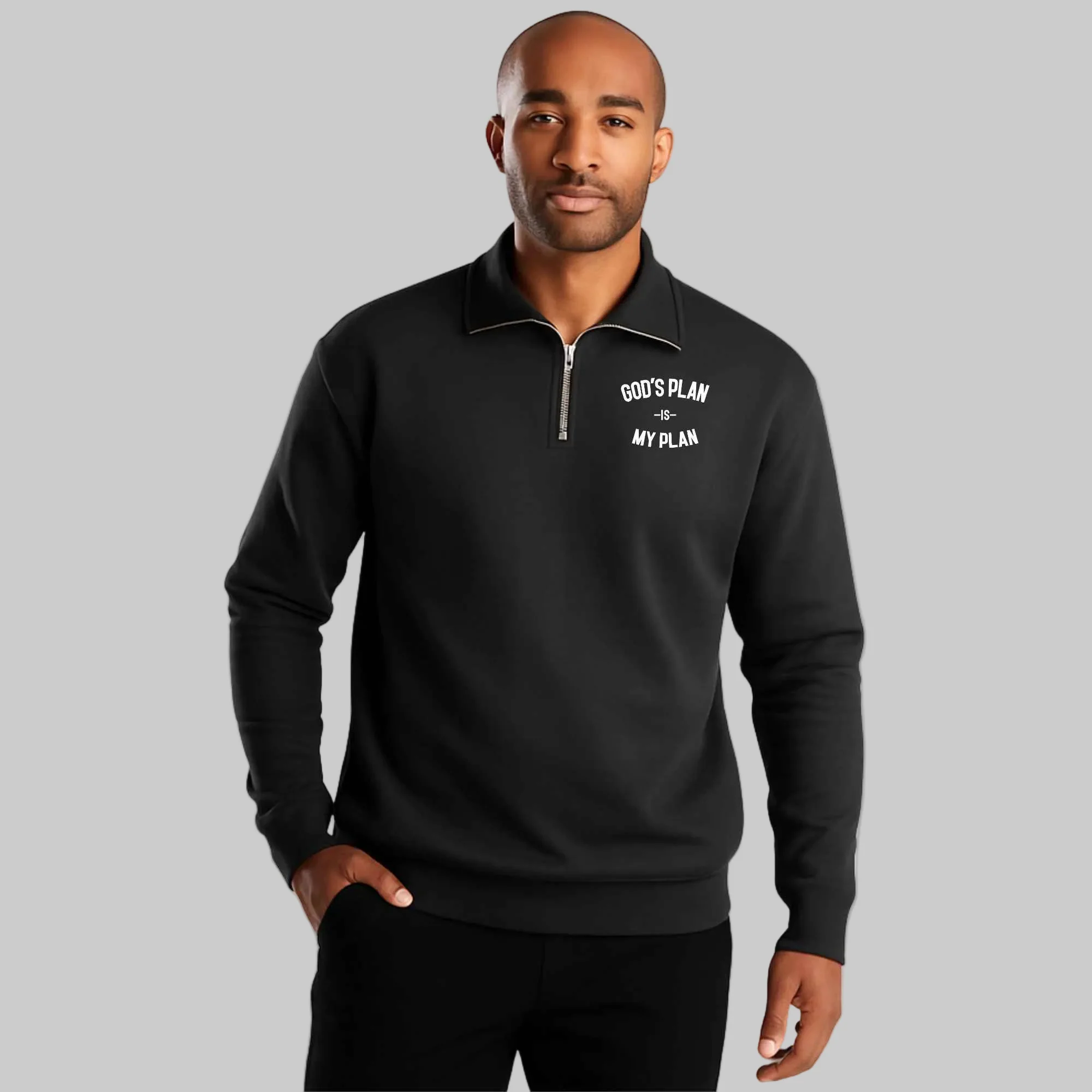 God's Plan My Plan Quarter Zip Pullover - Image 4