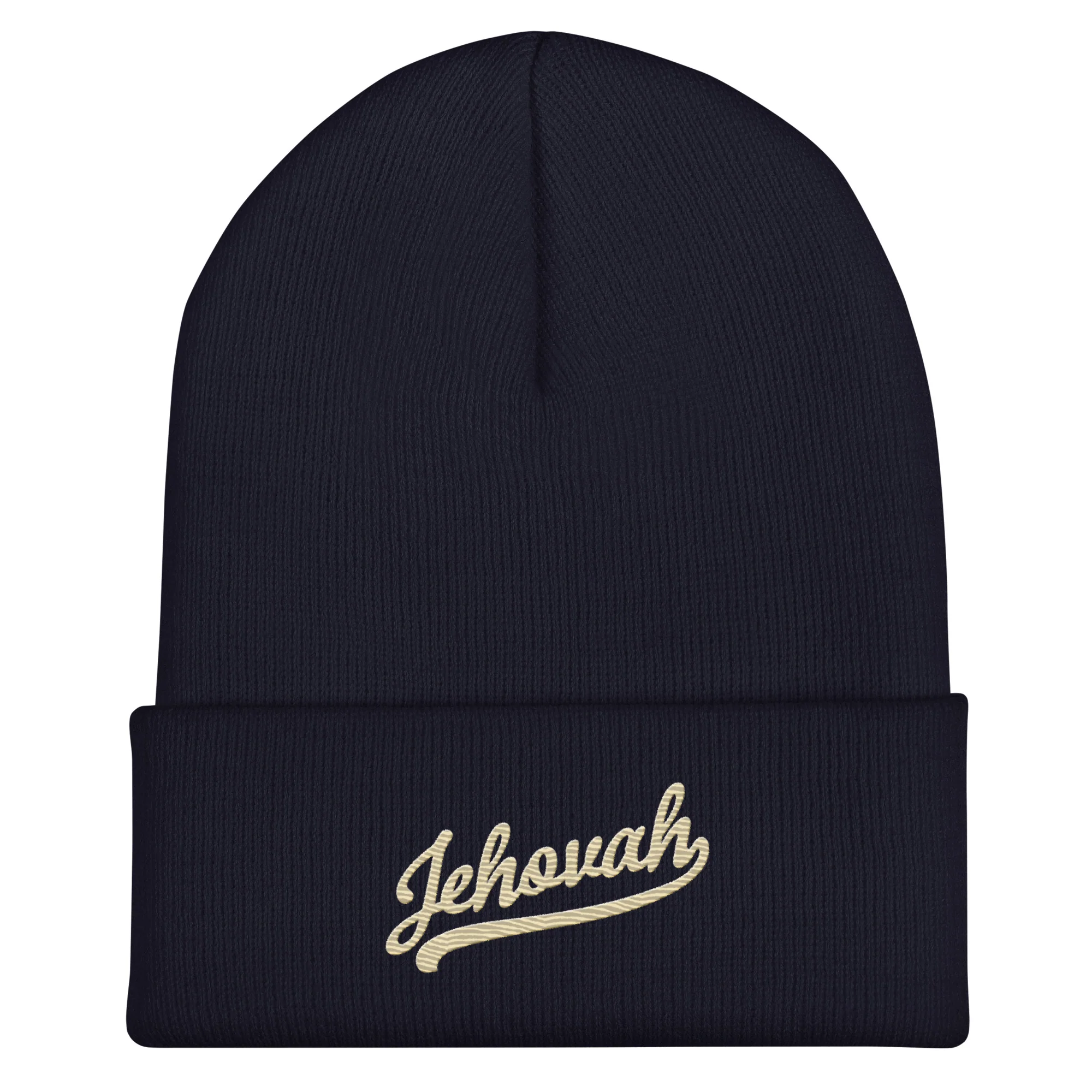 Jehovah Cuffed Beanie (Navy) - Image 3