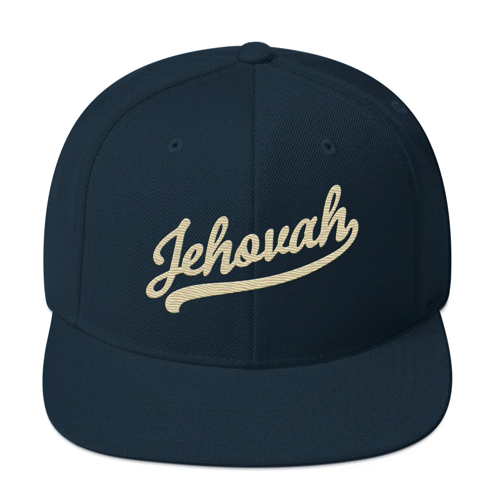 Jehovah Cream Snapback Hat (Navy)