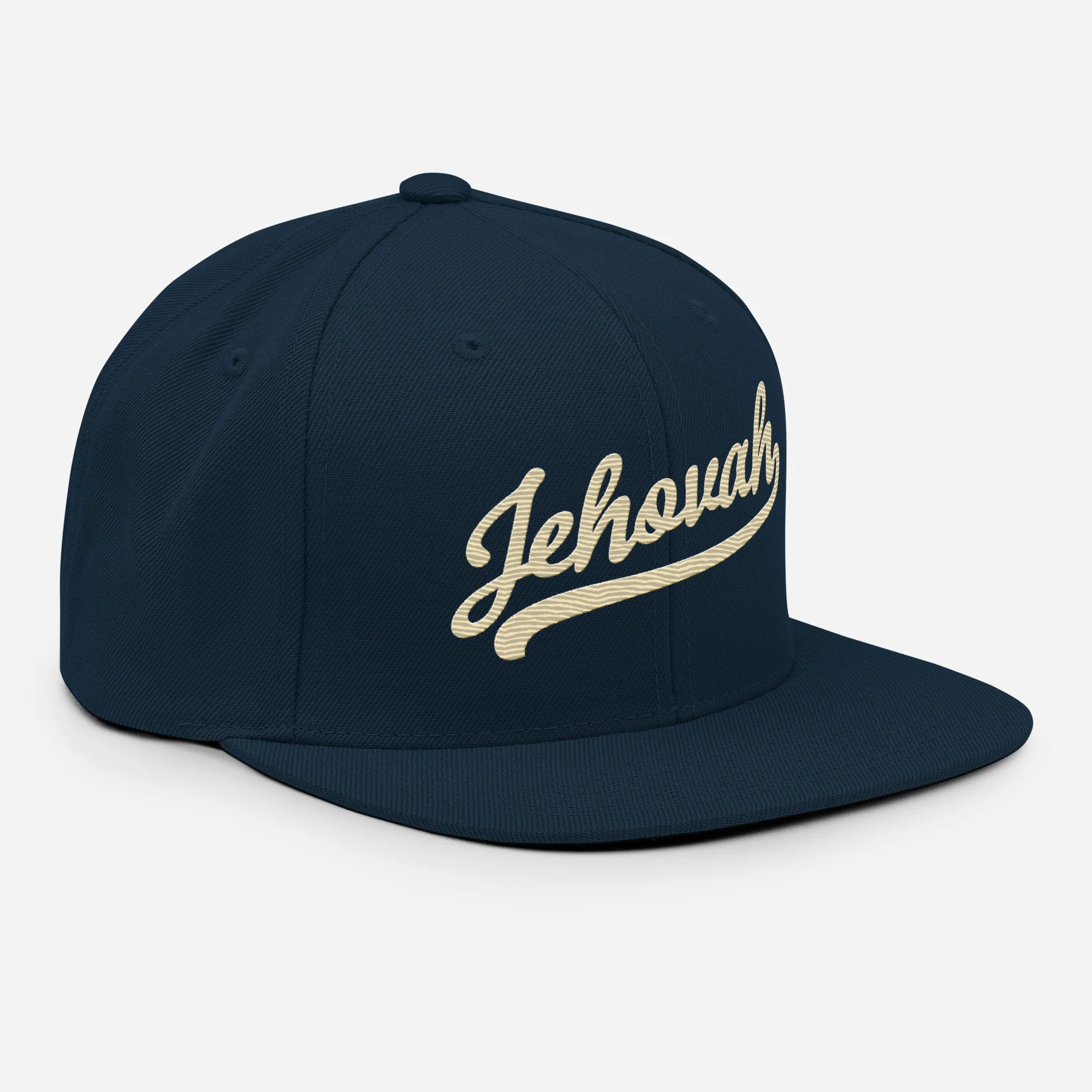 Jehovah Cream Snapback Hat (Navy) - Image 2