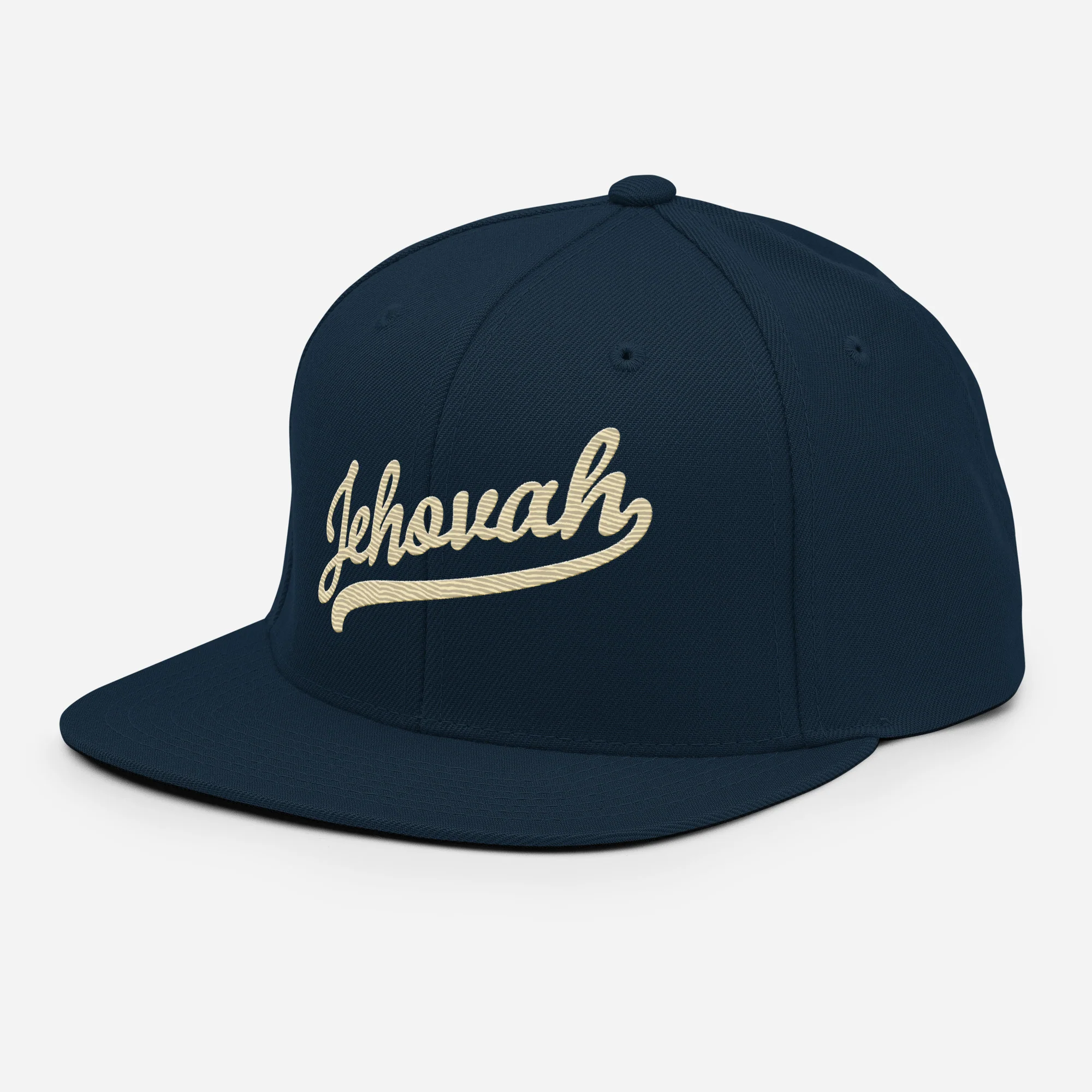 Jehovah Cream Snapback Hat (Navy) - Image 3