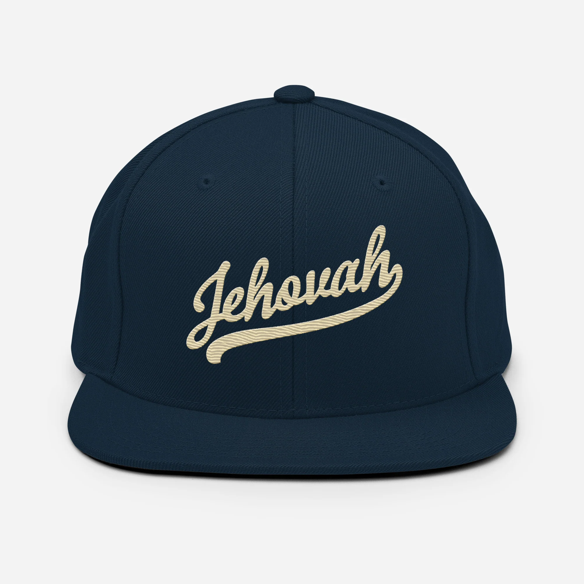 Jehovah Cream Snapback Hat (Navy) - Image 4