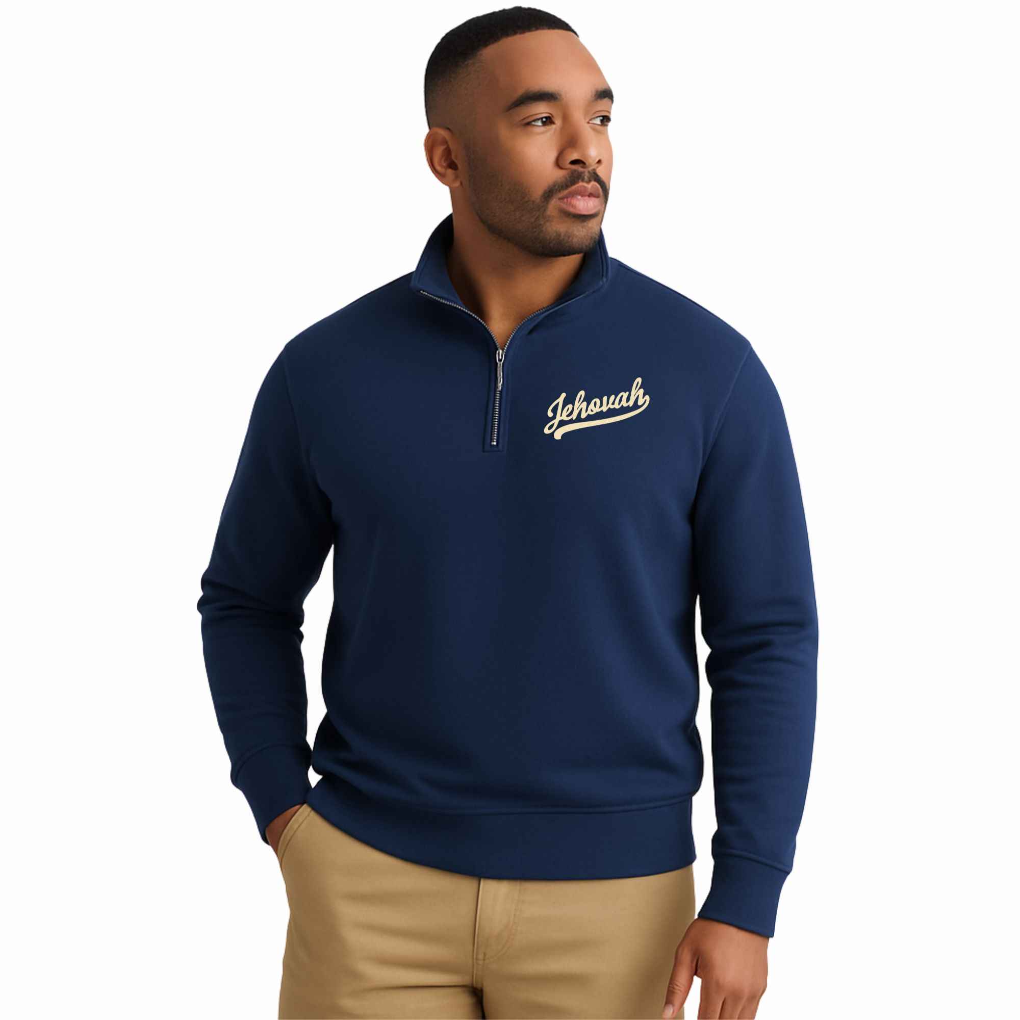 Jehovah Navy Quarter Zip Pullover