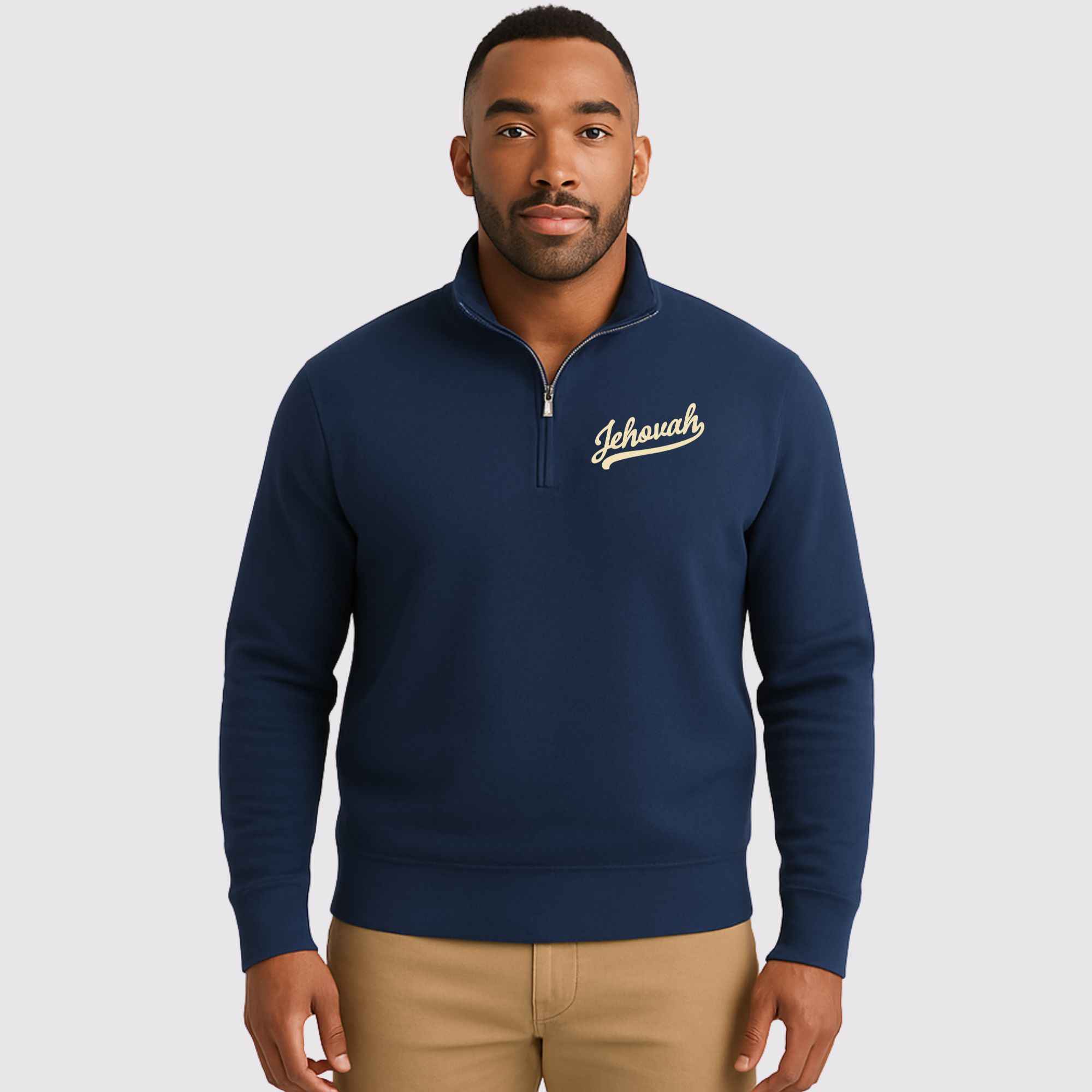 Jehovah Navy Quarter Zip Pullover - Image 2