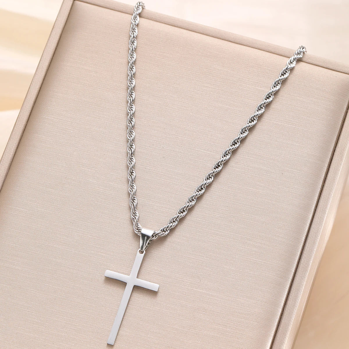 Minimalist Cross Pendant Necklace - Image 2