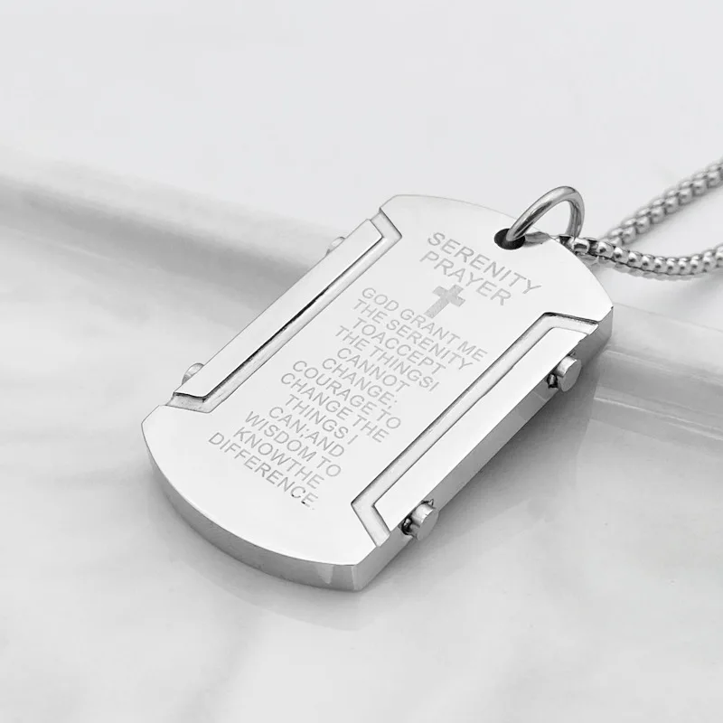 Serenity Prayer Cross Necklace - Image 4