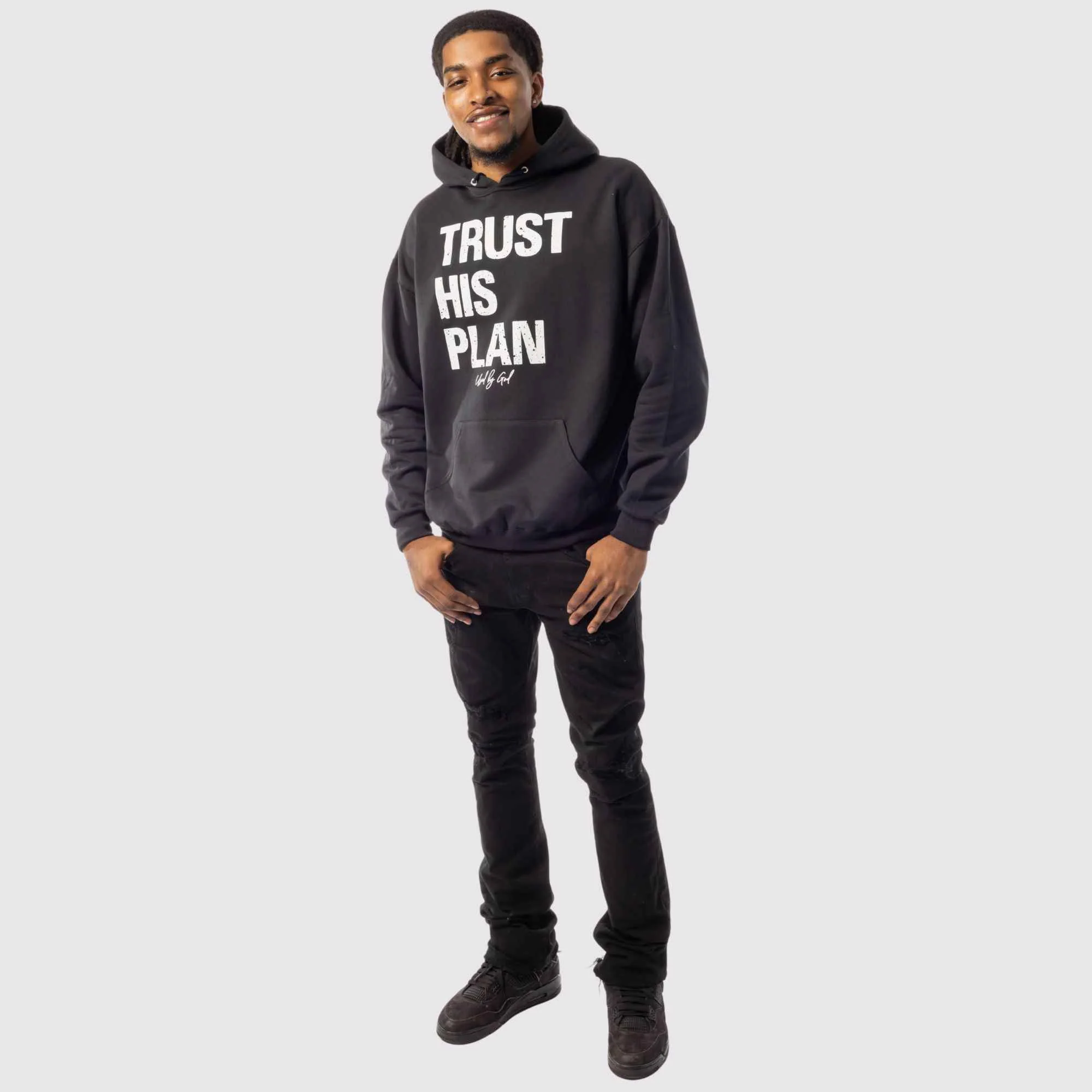 Trust His Plan Acid Wash Premium Hoodie - Image 4