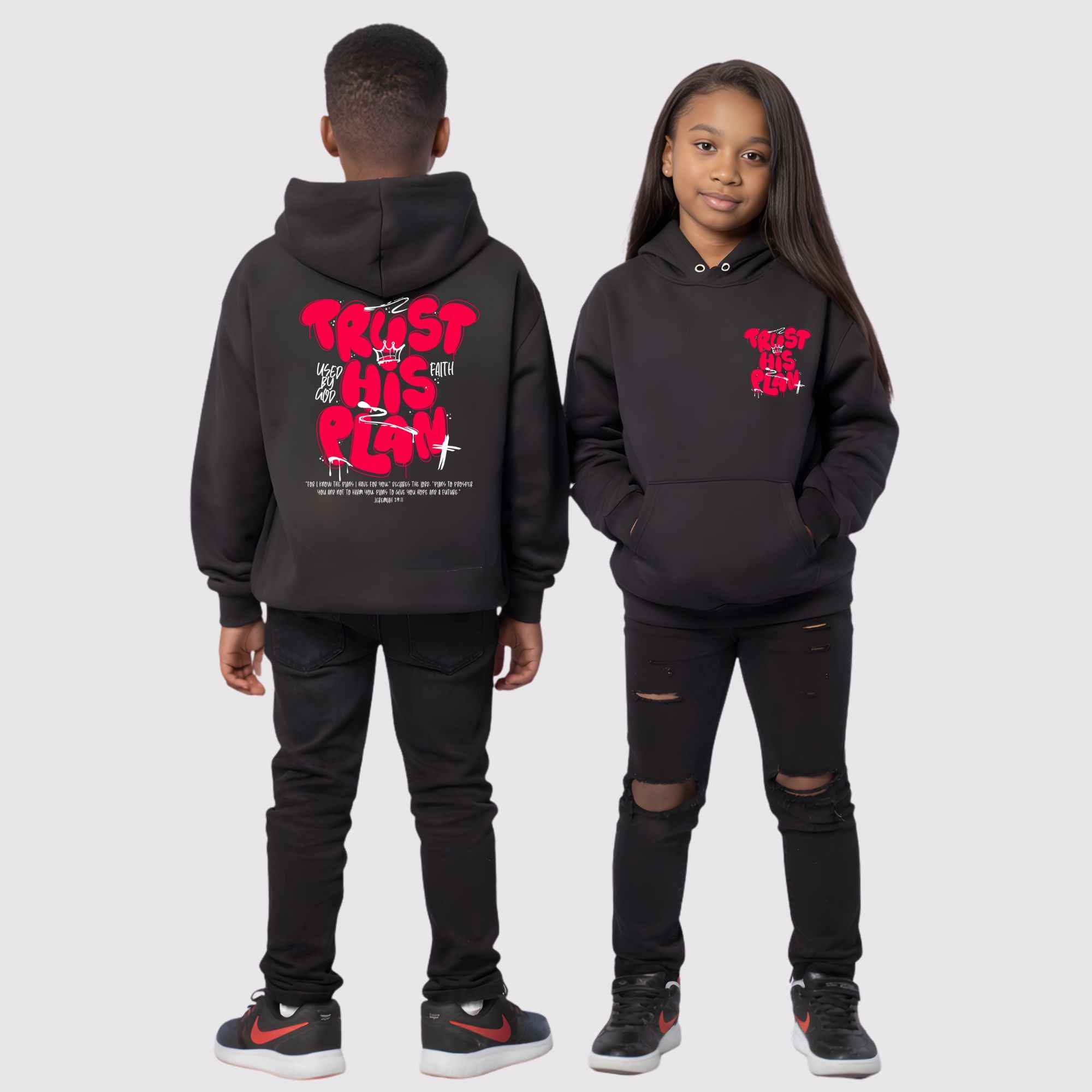Trust His Plan Jeremiah Kids Hoodie - Image 3