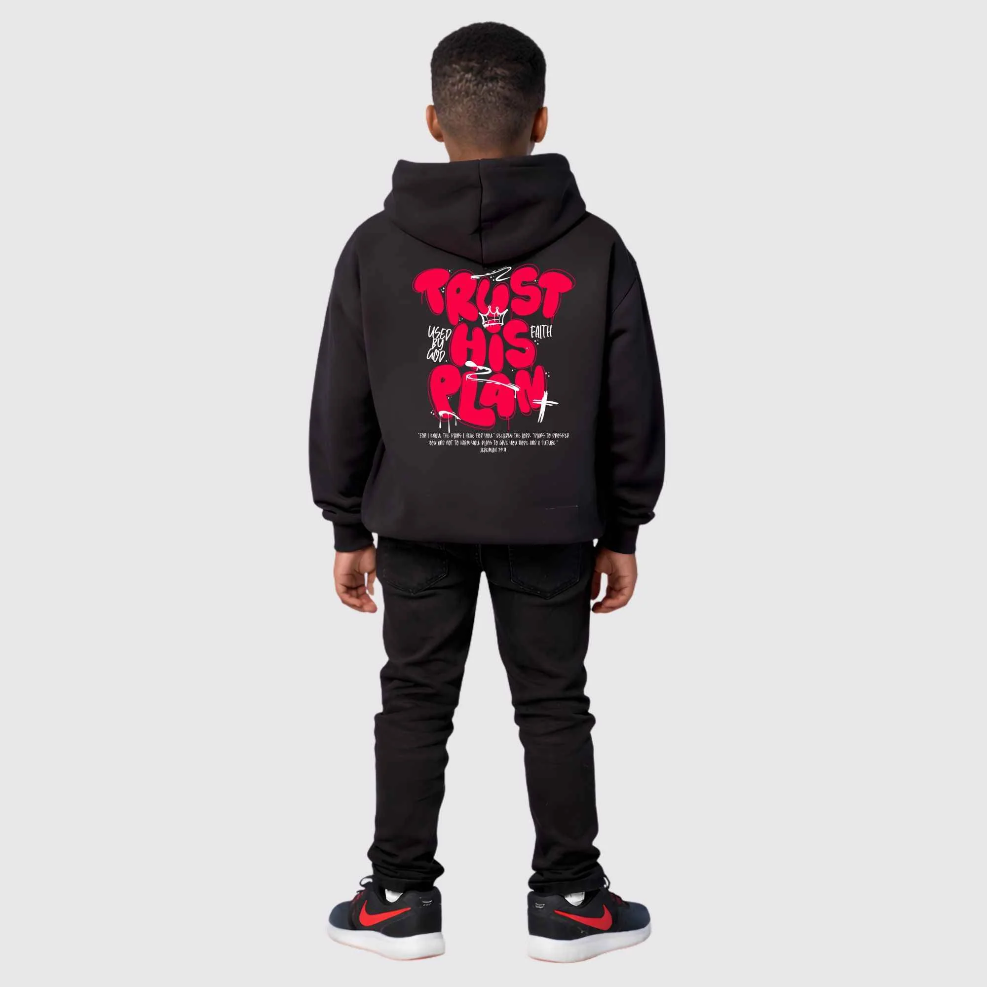 Trust His Plan Jeremiah Kids Hoodie - Image 5