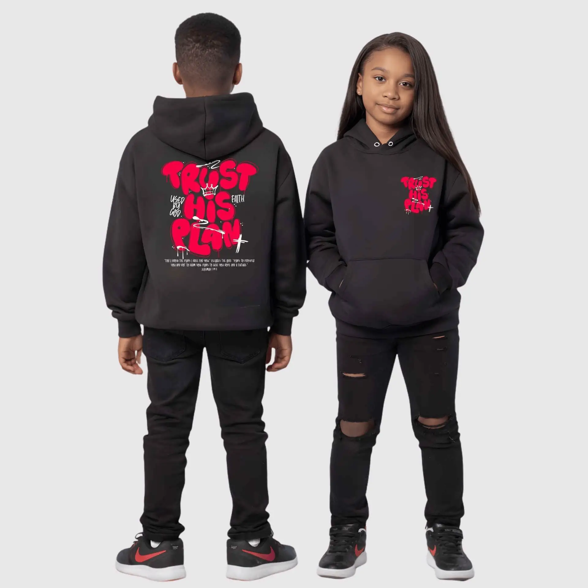Trust His Plan Jeremiah Kids Hoodie - Image 6