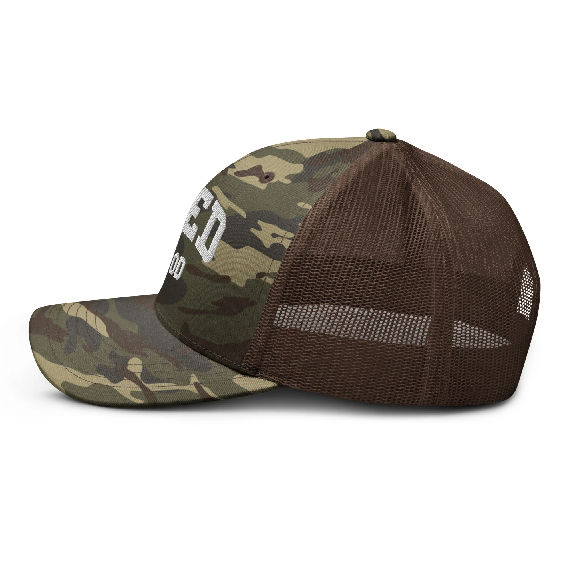 UBG Collegiate Camo Trucker Hat - Image 4