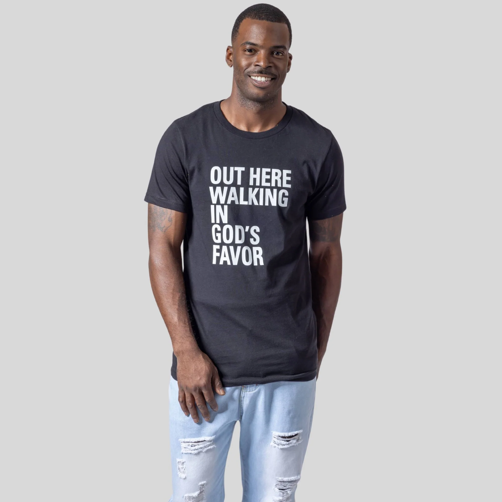 Walking In God's Favor Tee (Black) - Image 7